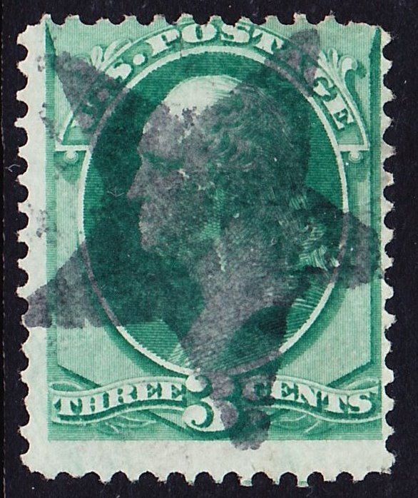 Scott 147, Used, 3c National, Large SOTN Solid STAR Fancy Cancel, Small Flts.