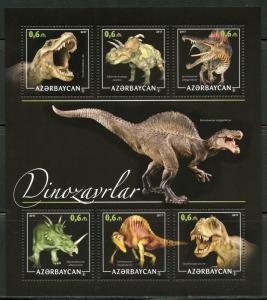 AZERBAIJAN 2017  DINOSAURS  SET OF TWO SHEETS  MINT NEVER HINGED