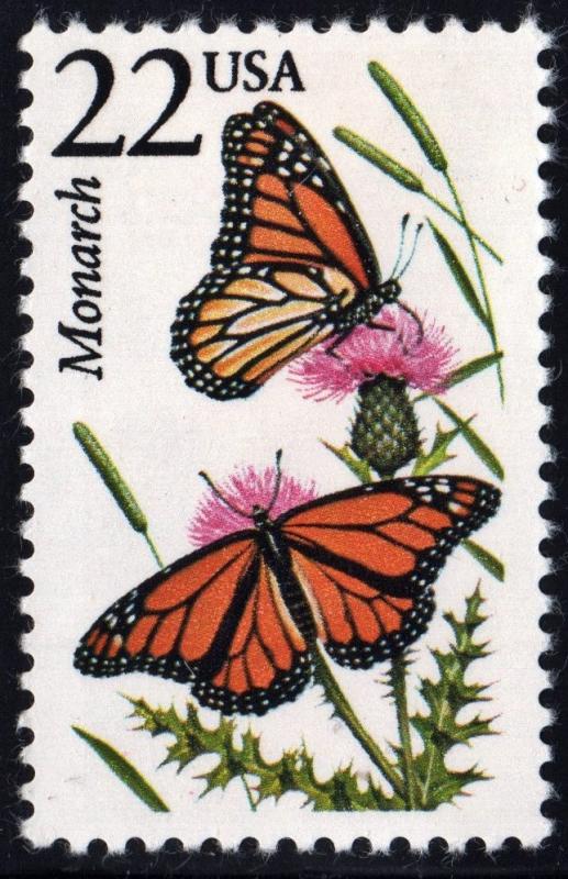SC#2287 22¢ North American Wildlife: Monarch (1987) MNH