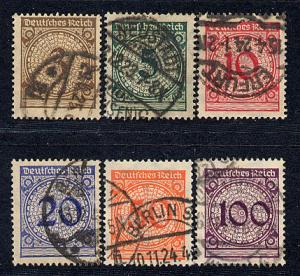 Germany Reich Scott # 323 - 328, used