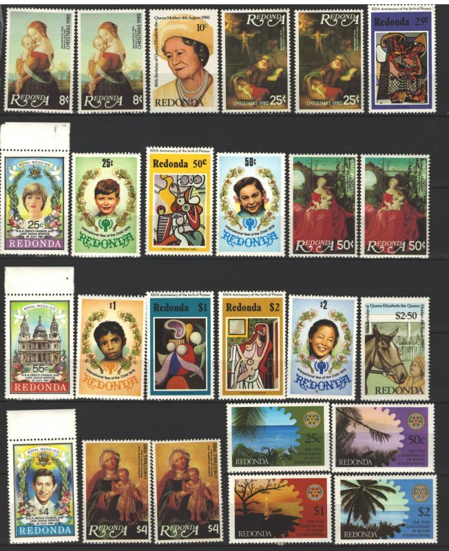 COLLECTION LOT # 3519 REDONDA 25 MNH STAMPS 1979+ CLEARANCE CV+$38