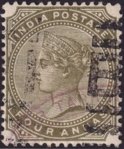 India 1882 #42 vf-u 4a Olive Green