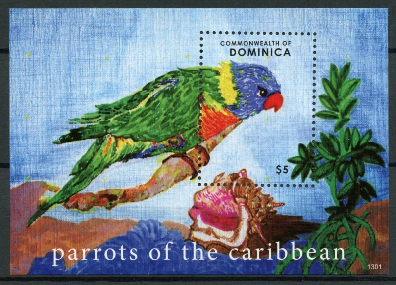 Dominica Birds on Stamps 2013 MNH Parrots of Caribbean Parrot 1v S/S 