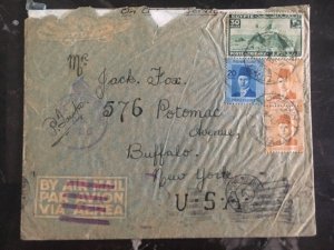 1942 Egypt Censored Cover to Buffalo New York Usa