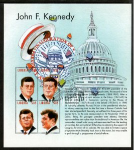 Liberia 2000 - President John F Kennedy - Sheet of 4 Stamps - MNH