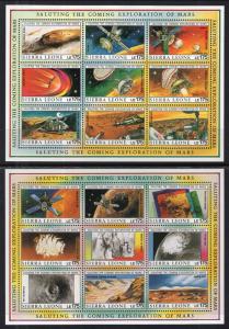 Sierra Leone 1167-1170 Exploration of Mars Souvenir Sheets