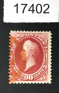 MOMEN: US STAMPS # 155 RED CANCEL USED $400  LOT #17402