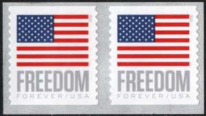 NEW ISSUE (Forever) Freedom U.S. Flag Coil Pair: BCA, 3K Roll (2023) SA