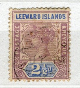 LEEWARDS ISLANDS; 1890s classic QV issue used Shade of 2.5d. value