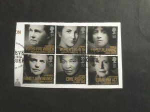 GB 2008.  Women of Distinction. Set of 6 used stamps. ExFDC. On paper.