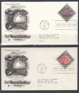 US 1538-1541 Minerals Artcraft Set of Four Typed FDCs