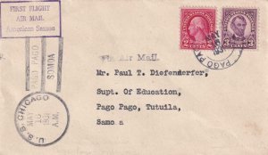 1931, 1st Flt., Pago Pago to Tau, American Samos W/USS Chicago Cancel (44048)