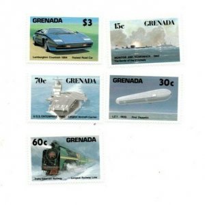 Grenada - 1987 - Transportation Ships - Set Of 5 Stamps - MNH