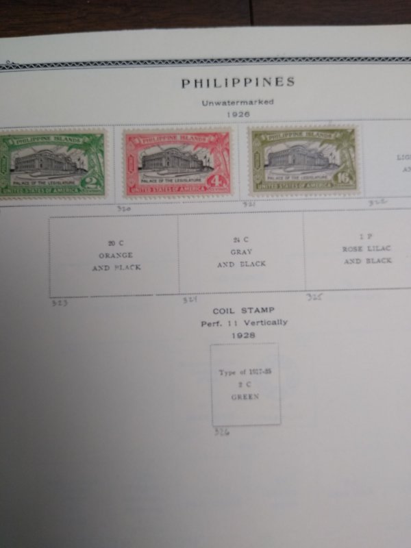 collection on pages Philippines 1926-59 light duplication PT: CV $100