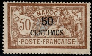 French Morocco Scott 20 Mint No Gum, 50c Merson  stamp