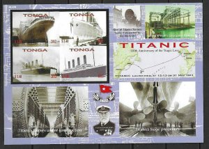 TONGA SGMS1645 2012 CENTENARY OF THE SINKING OF THE TITANIC  MNH