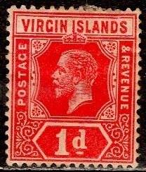 British Virgin Islands; 1913: Sc. # 39  MHH Single Stamp