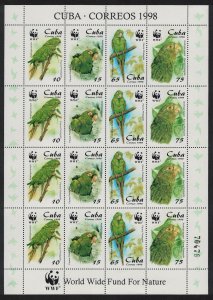 Caribic Birds WWF Parakeet Sheetlet of 4 sets 1998 MNH SC#3961-3964