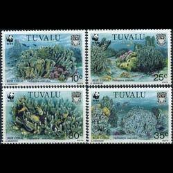 TUVALU 1992 - Scott# 617-20 WWF-Blue Corals Set of 4 NH