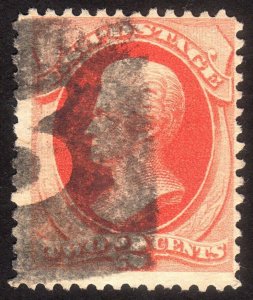 1875, US 2c, Negative Numeral 5 Fancy cancel, Used, Sc 178