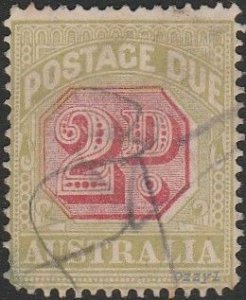 Australia # J66 1938 2d Green & Carmine Postage Due USED-VG-NH.