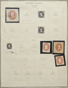 US Stamps Old Time Cut Square Collection Lot of 225+ on Pages