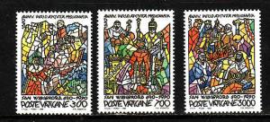 Vatican City-Sc#858-60-Unused NH set-ST. Willibrord Ministry-1990-