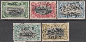 Belgian Congo #31-2, 34-6  F-VF Used CV $31.60  (A15534)