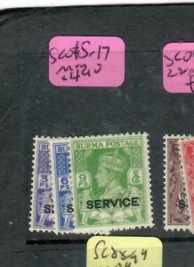 BURMA (PP0809B) KGVI  SERVICE  SG O15-7    MOG 