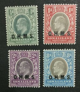 MOMEN: SOMALILAND SG #O10-O13 1904-05 MINT OG H LOT #195894-3791