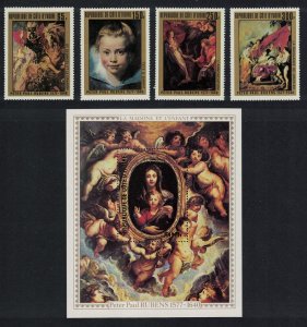 Ivory Coast Painting Peter Paul Rubens artist 4v+MS 1978 MNH SG#525-MS529