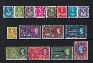 KENYA UGANDA TANGANYIKA SCOTT #120-135 1960 QEII SET- MINT HINGED