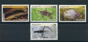 Mauritius 2016 MNH Freshwater Fauna 4v Set Nile Tilapia Eels Fish Fishes Stamps