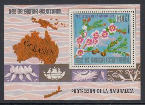 Equatorial Guinea Oceana Flowers Souvenir Sheet MNH VF