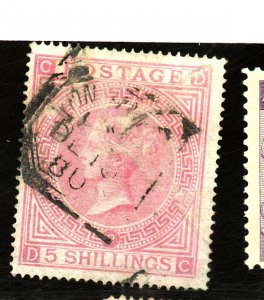 GREAT BRITAIN #57PL2 USED FVF WRINKLES Cat $1200