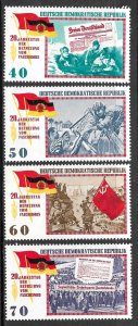 EAST GERMANY DDR 1965 Liberation From Fascism Regular Set Sc 765-768 MNH