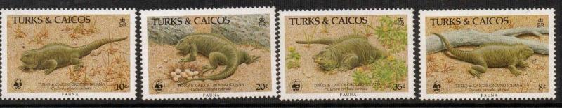 TURKS & CAICOS IS. SG888/91 1986 IGUANA MNH 