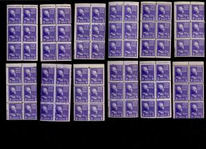 Scott #807 (807a) Plate # Booklet Pane Study of 123 Panes (Durland Cat $7500++)