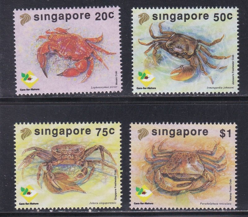 Singapore # 637-640, Crabs, NH, 1/2 Cat.