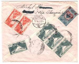 LEBANON Air Mail Cover Beirut *SPECTACULAR FRANKING* Registered 1949 Graz MA314