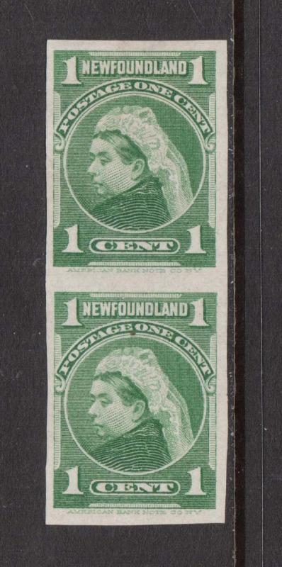 Newfoundland #80 var (Walsh #74i) VF Mint Imperf Pair **With Certificate**