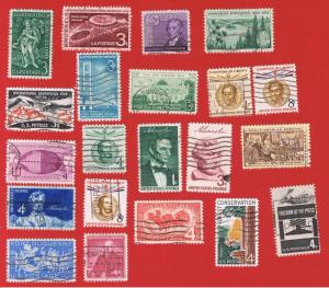 1100-1123  VF used 1958 Commemoratives complete  Free S/H