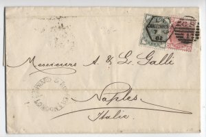 1882 London England cover to Italy 3 1/2d franking inc #83 [y8542]