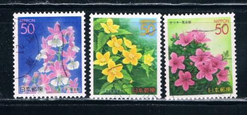 Japan Prefecture Short Set Z674;676-77 Flowers (JZ419)