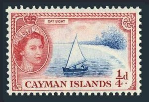 Cayman 135,lightly hinged.Michel 136. QE II,1953.Catboat.