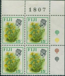 Fiji 1971 SG443 15c Flowers corner block MNH