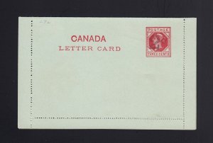 CANADA: WEBB #L9e 2c on 3c Black Letter Card - Perforation B - Mint - Scarce