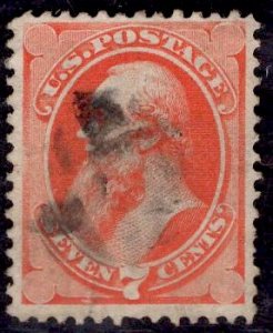 US Stamp #149 7c Vermillion Stanton USED SCV $90. Well Balanced. .