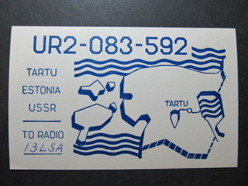 5412 Amateur Radio QSL Card Tartu Estonia USSR