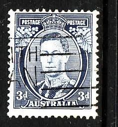 Australia-Sc#170a-used 3p ultra -KGVI-1937-
